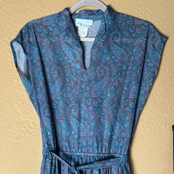 Vintage 70s JSE of California Sleeveless Belted Dress Tag Size 12 - Picture 3 of 10